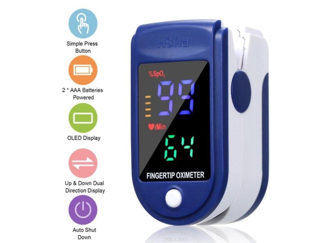 Oxímetro De Pulso Digital Saturação De Oxigênio No Sangue Monitor De Ritmo Cardíaco Kgt