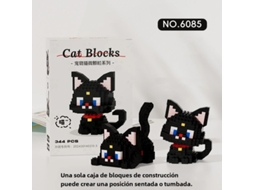 Brinquedo de Blocos de Montar: Gato Laranja Miau Miau com Vaca Prateada em Degradê MDUG (estilo 9)