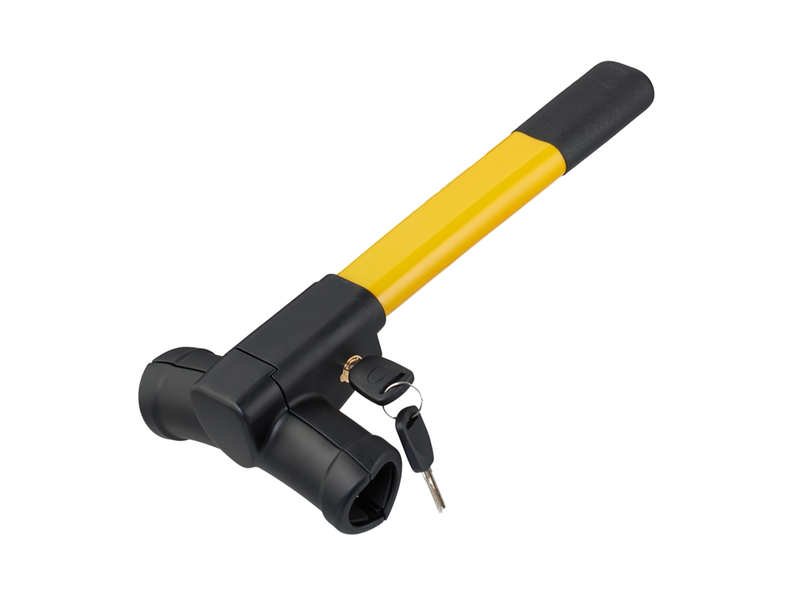 Relaxdays Garra Para Volante De Automóvel, Bloqueio Ajustável, Proteção Antirroubo, Universal, Aço, Amarelo/preto