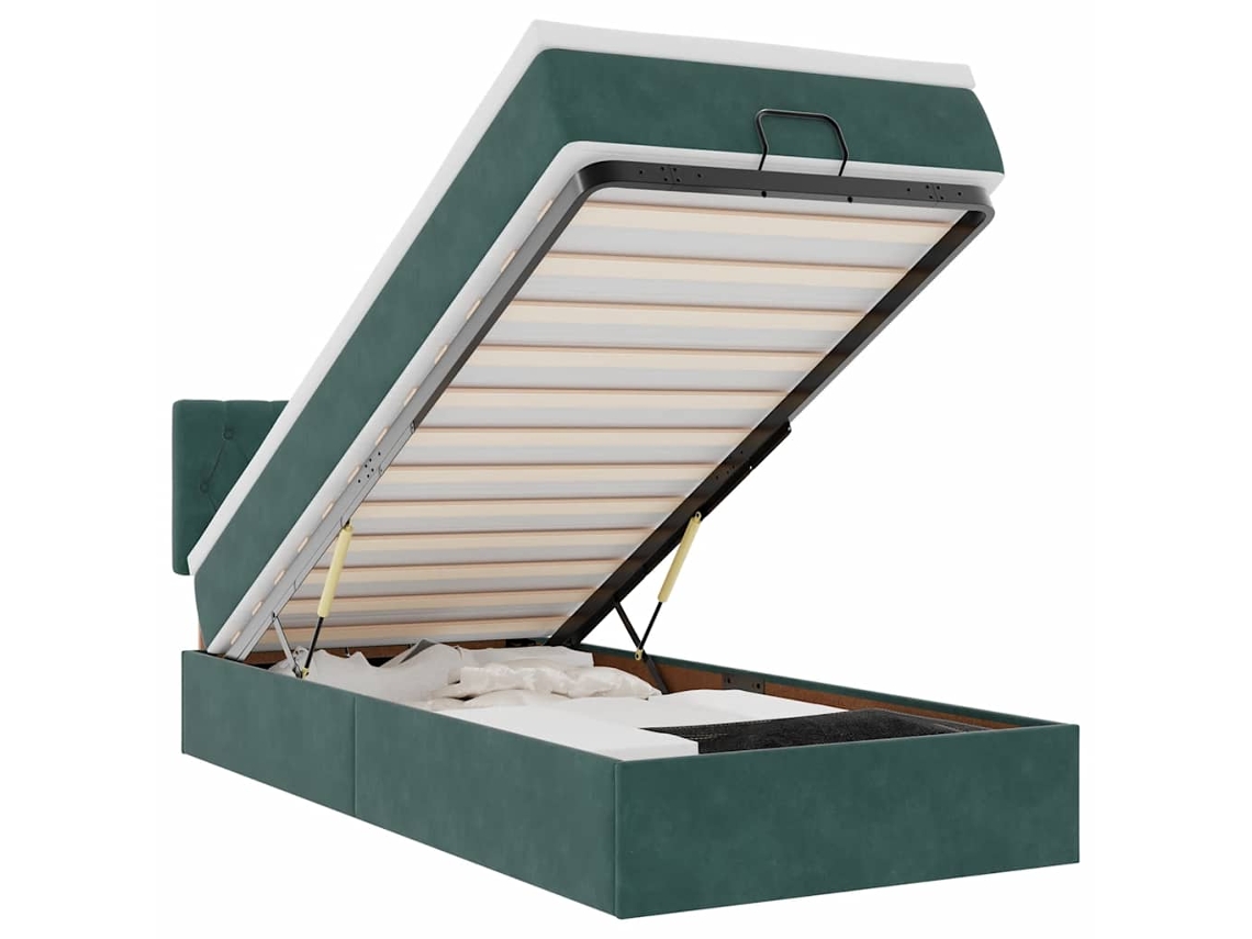 Ottoman Bed Frame, Ottoman Bed Frames Vidaxl Verde Veludo (90 X 200 Cm)