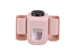 Porta escova de Dentes com Dois Orifícios, Porta pasta de Dentes, Acessório de Banheiro, MDUG (rosa)