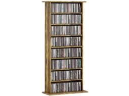 Organizador de CDs e DVDs BTFORUS, 8 compartimentos, 6 prateleiras, marrom