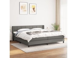 Vidaxl Cama Com Molas/colchão 200x200 Cm Tecido Cinzento-escuro