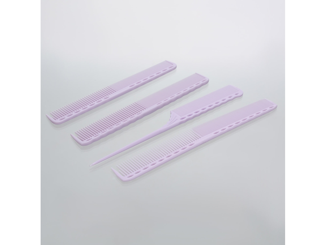 4pcs Pentes De Cabeleireiro Profissionais Conjunto De Pentes De Carbono Para Corte Cabelo Dentes Finos E Largos Antiestático Para Salão Hotel