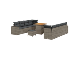 Conjunto 11 Móveis De Jardim Vidaxl Cinzento Madeira De Acácia Maciça (255 X 62 X 85 Cm)