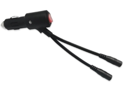Cabo Extensor Para Acendedor De Cigarros De Carro Com 2 Conectores Fêmea Dc 5,5 X 2,1 Mm E Botão De Controle Para