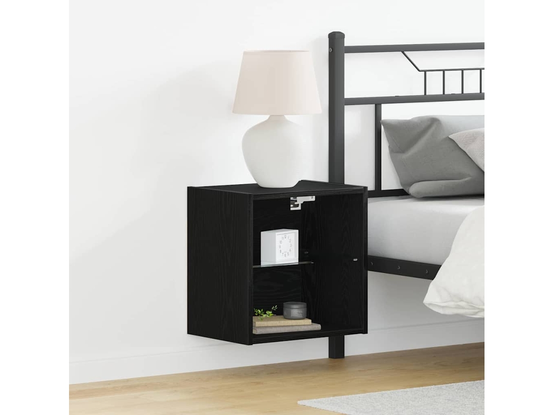 Vidaxl Prateleira Flutuante Com Luz Led Com Prateleira 2 Unid. Preto