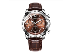Relógio Masculino Multifuncional De Quartzo Ochstin 6123c, À Prova D'água E Com Mostrador Luminoso, Em Couro.
