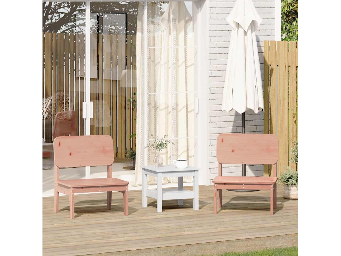Vidaxl Cadeiras De Jardim 2 Pcs 60x52,5x72cm Madeira De Douglas Maciça