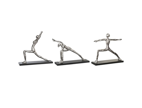 Figura Decorativa DKD HOME DECOR 33 x 10 x 35 cm Prateado Índio Yoga