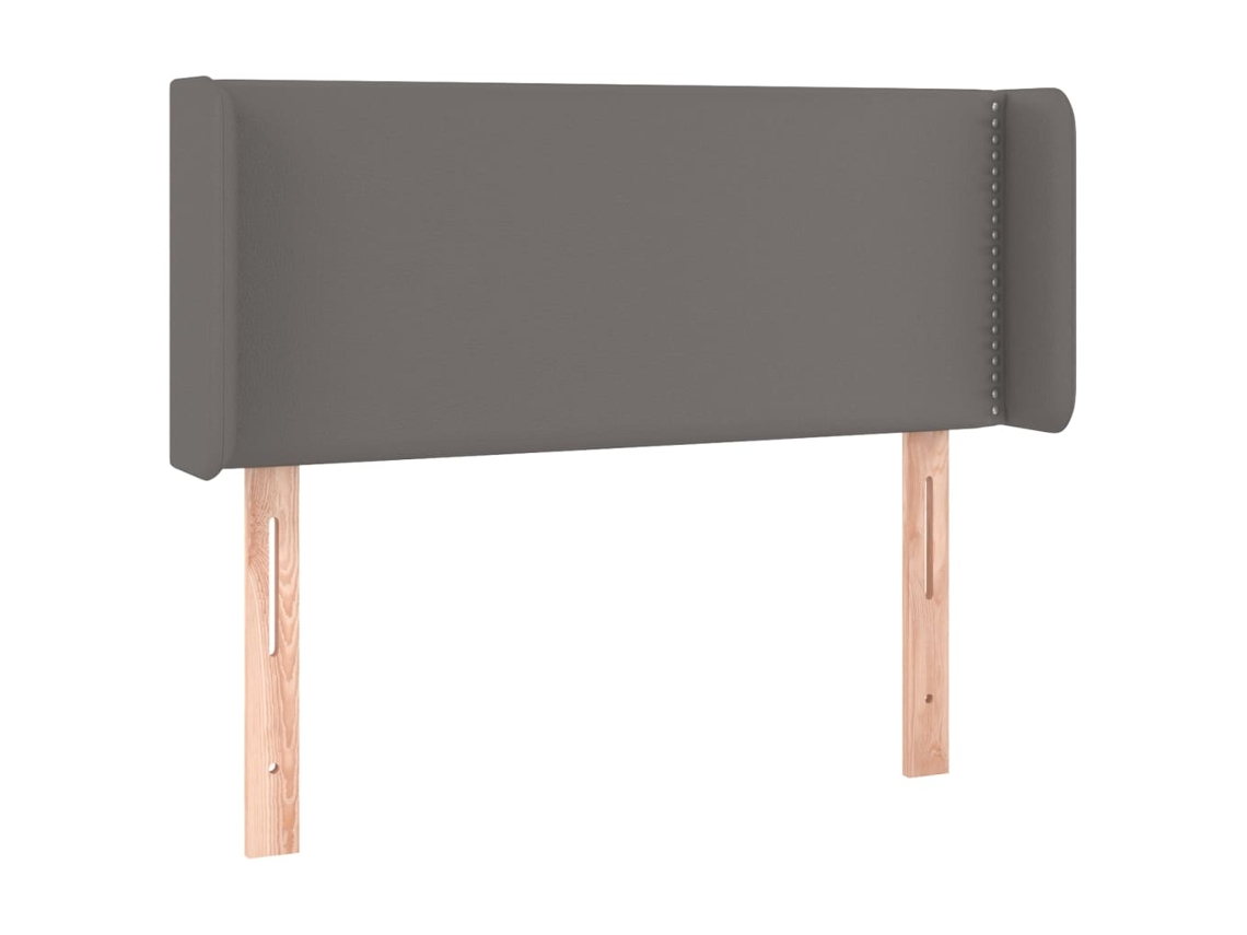 Cabeceira de Cama com Abas Couro Artificial 83x16x78/88 Cm Cinza MAISON EXCLUSIVE
