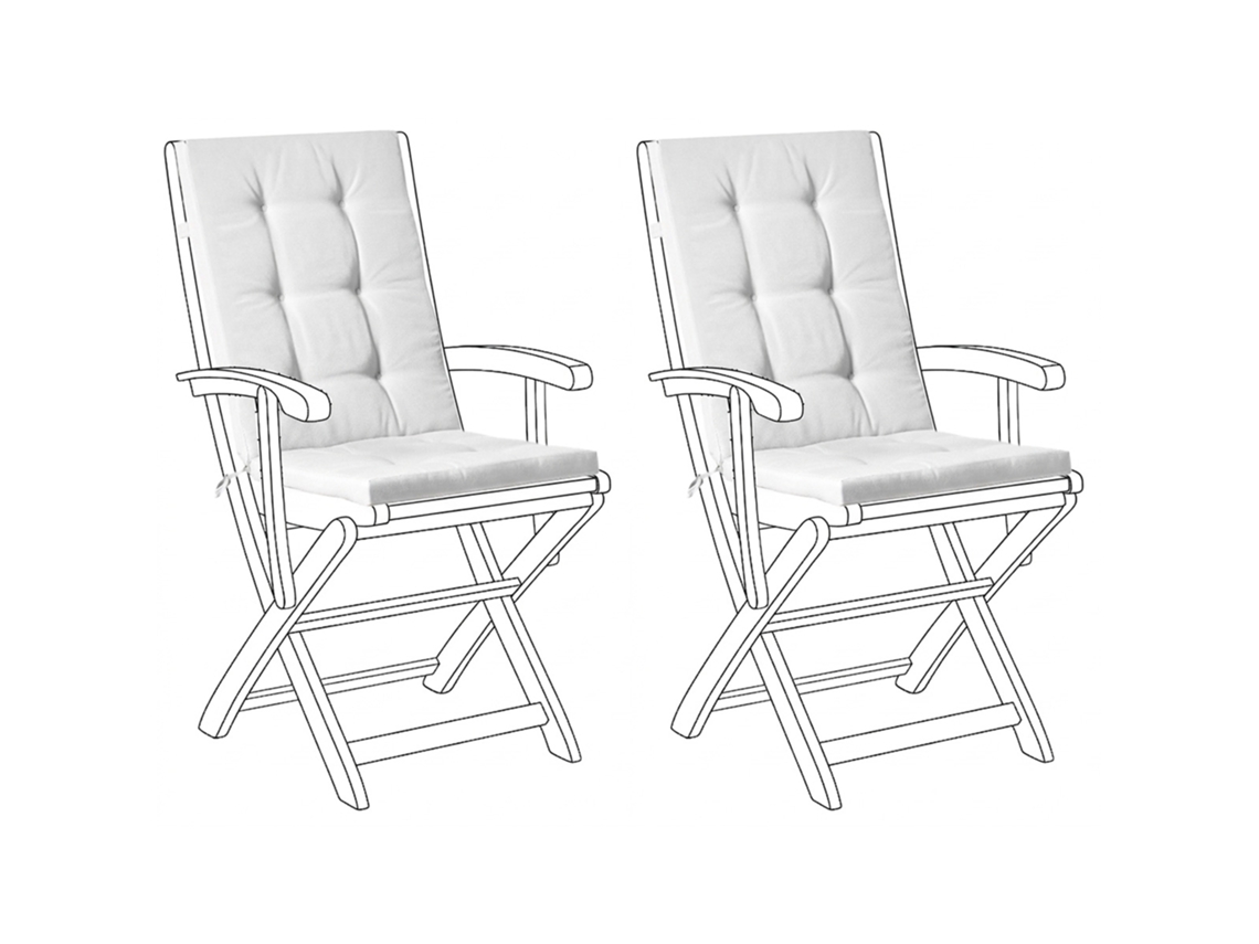Conjunto De 2 Cojines De Respaldo/asiento Beliani Maui Premium De Poliéster Blanco 42x95x5