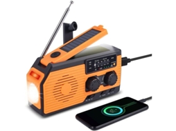 Rádio de Manivela com Bateria de Emergência, Solar Portátil de 5000mah AQUAFORGE