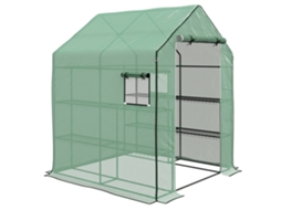 Estufa De Cm Jardim Com 1 Porta, Janela, Prateleiras 3 Níveis Para Hortícolas Plantas Flores Lona Pe 140 X 143 190