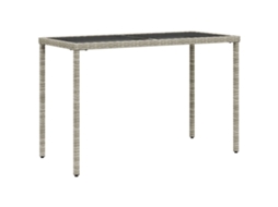 Mesa de jardim com tampo de vidro MAISON EXCLUSIVE Vime Pe Cinza Claro (115x54x74 cm)