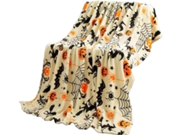 Manta de Flanela Syjym com Estampa Abóbora para o Halloween, Ideal para Quarto, Sala de Estar