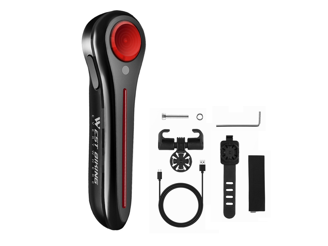 Lanterna Traseira para Bicicleta com Detecção de Freio Led Usb S/MARCA
