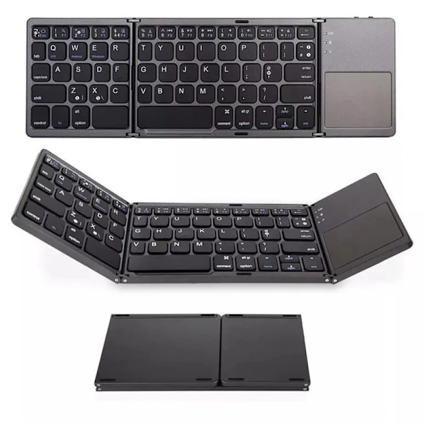 Teclado Bluetooth Dobrável Portátil Touchpad, Compacto