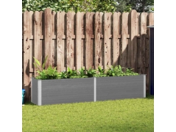 Vidaxl Canteiro Elevado De Jardim 250x50x91 Cm Wpc Cinzento