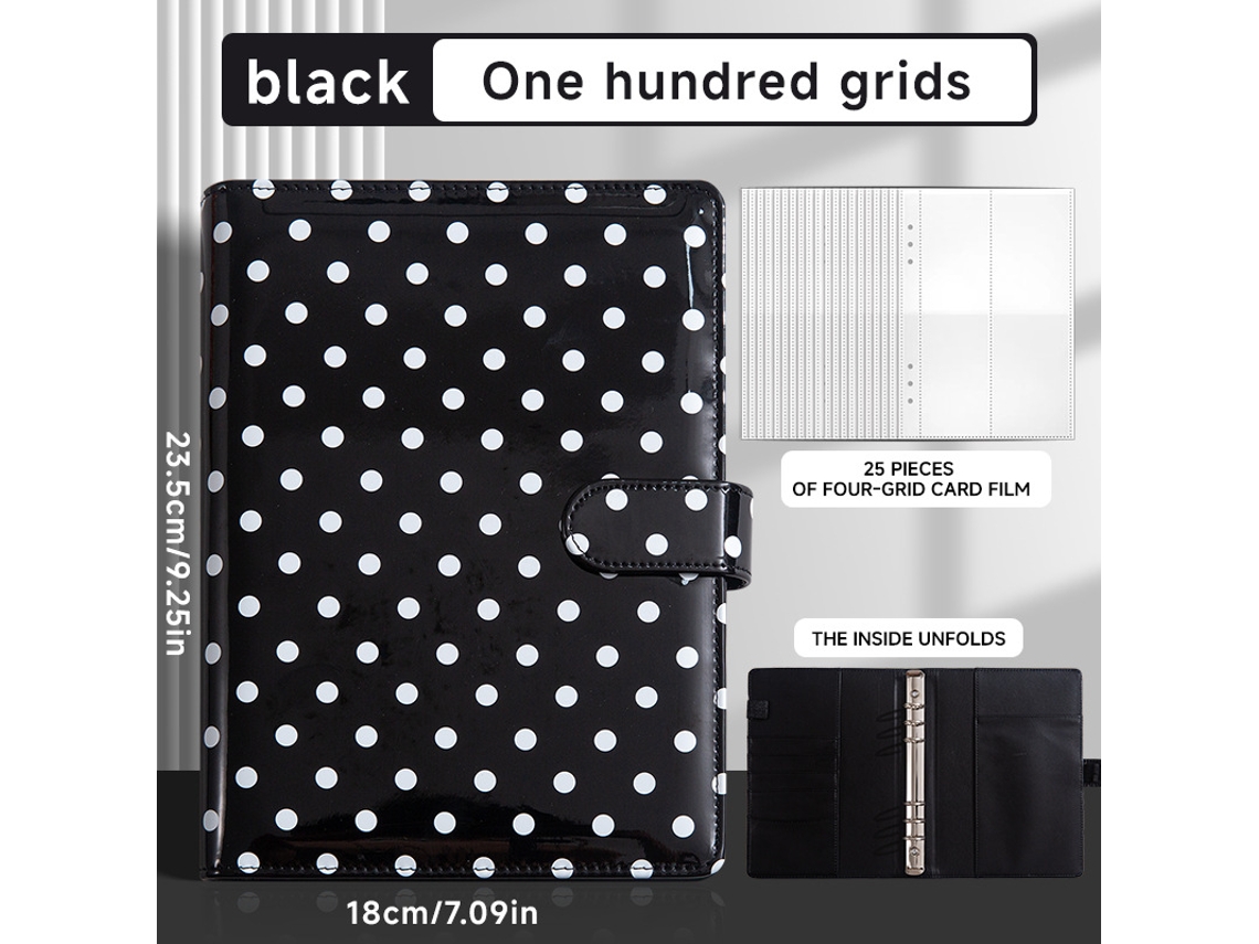 A5 Loose Leaf Speckled Accounting Notebook, Multi Slot Financial Planner, Black With 25-protective Sheets