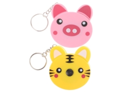Conjunto De 2 Fitas Métricas Retráteis Com Chaveiro, Design Fofo De Animal Desenho Animado, Régua De Bolso Para Uso No