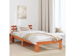 Vidaxl Estrutura Da Cama Com Cabeceira Marrom Cera 90 X 190 Cm