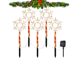 Luminárias Solares Genéricas Para Uso Externo, Conjunto De 5 Peças Com Design De Floco De Neve - Lâmpadas