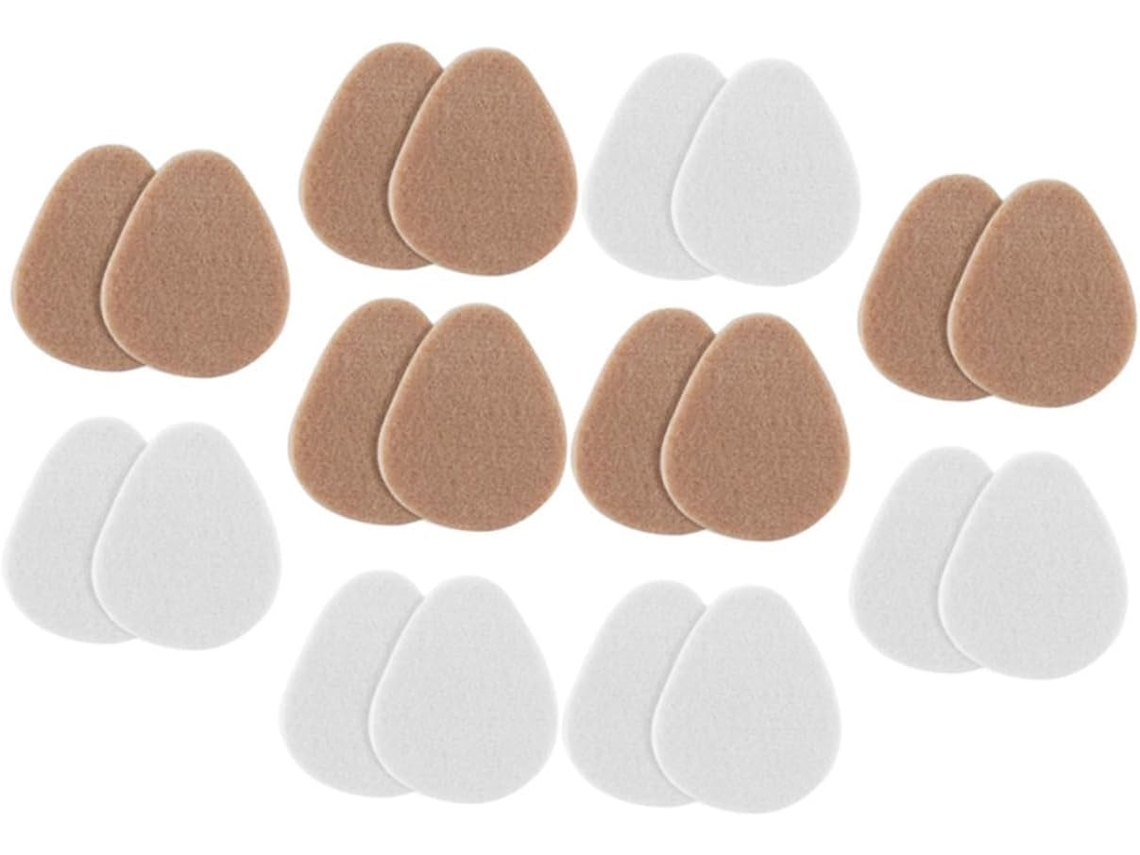Protetores Metatarsais Branco E Cor Da Pele 10-pares De Feltro Para Cuidado Parte Frontal Do Pé, Acolchoados