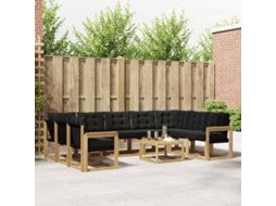Vidaxl Conjunto De Sofás Para Exterior 10 Unid. Branco E Preto