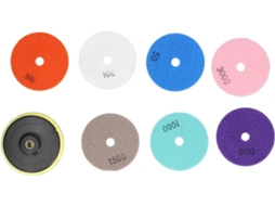 Kit De Polimento Com 7 Discos Diamantados Para Uso A Seco E Úmido,