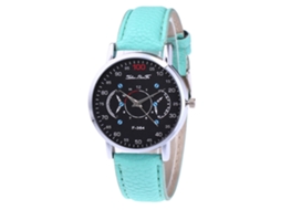 Relógio de Quartzo Casual Unissex Pulseira de Couro Pu Moda Acessório (verde Menta)