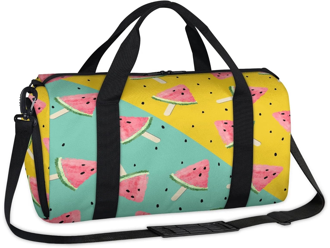 Bolsa Esportiva Fofa em Formato de Melancia Tecido Poliéste 45 X 21 5 23 Cm Estampa Pa Design Du