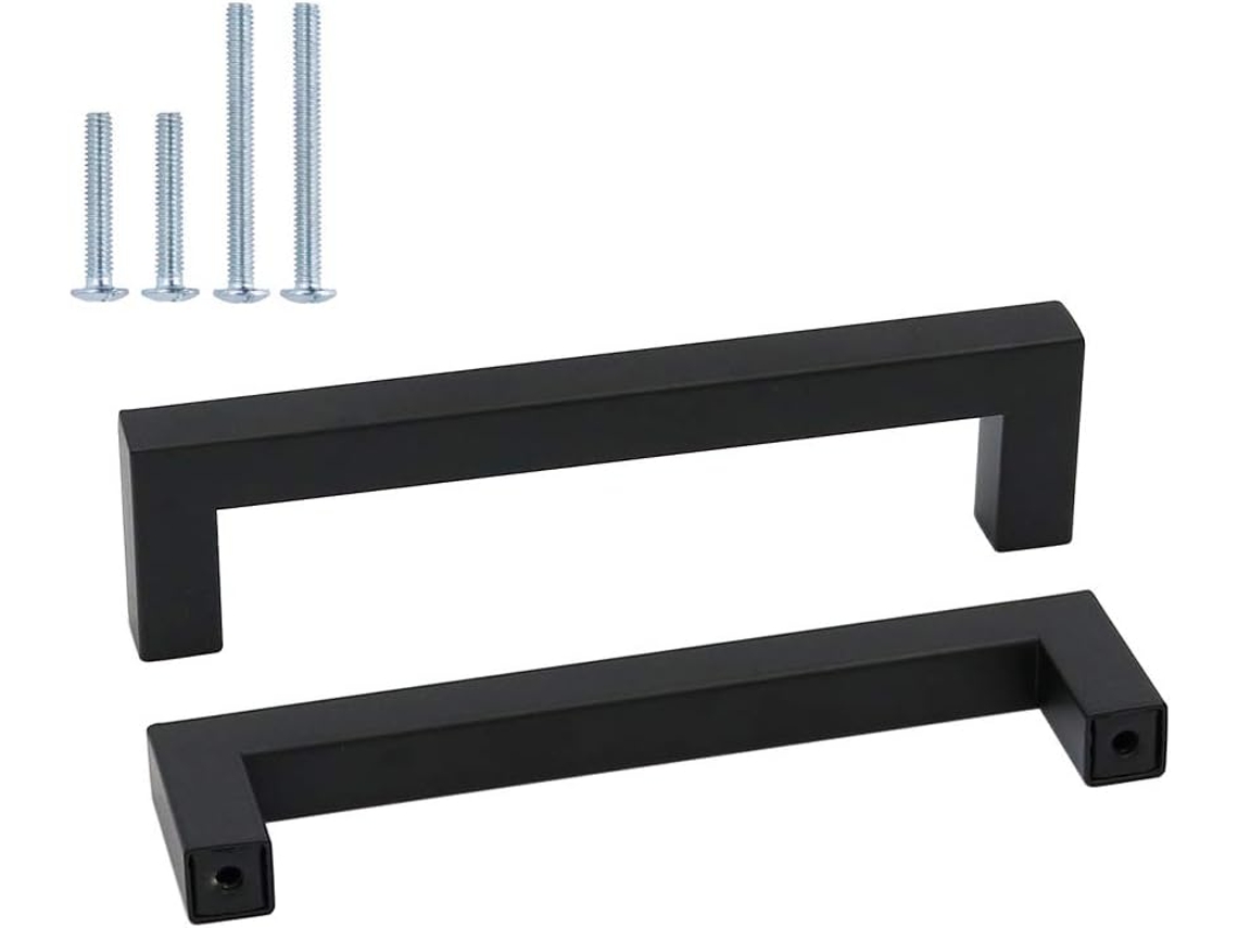 Puxadores Para Móveis, Conjunto De 10, Pretos Para Portas De Cozinha, 128 Mm, Móveis Pretos