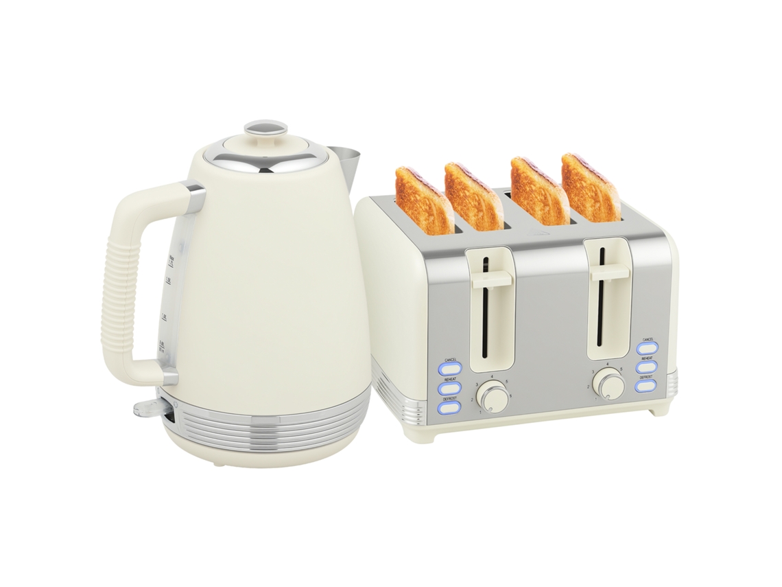 Bule e Torradeira Elétricos 1,7l 2200w termostato Strix filtro torradeira 4 fendas 7 níveis de torra bandeja de migalhas BTFORUS