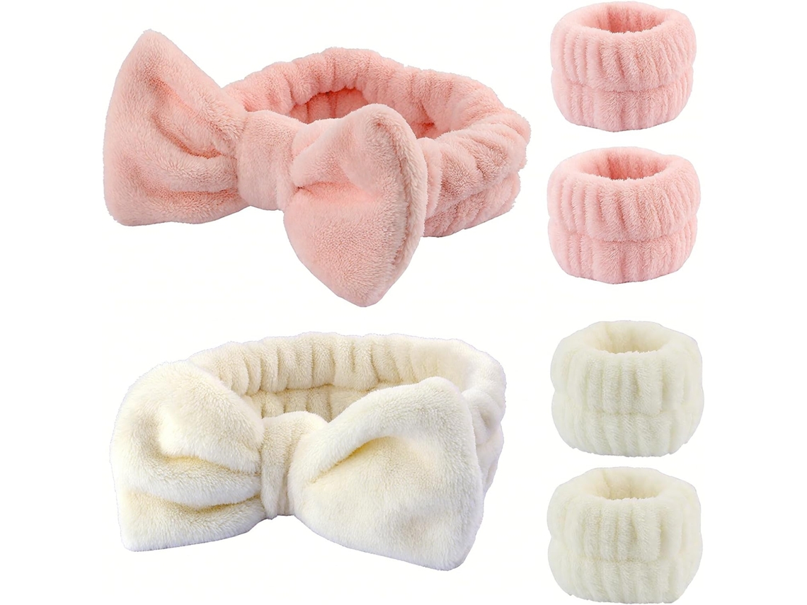 Conjunto de 6 faixas para braços, pulsos e cabeça, faixas de microfibra de secagem rápida e absorventes, para uso facial.