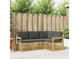 Vidaxl Conjunto De Sofás Para Exterior 4 Pcs Branco E Antracite