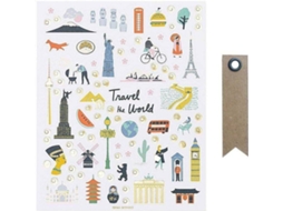 Conjunto 260 Adesivos YOUDOIT Monumentos do Mundo (25 x 15,5 x 0,5 cm)