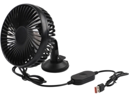 Ventilador Para Carro Com Carregamento Usb E Rotação De 360°, Controle