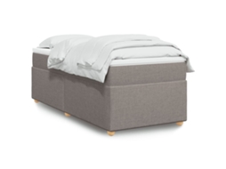 Vidaxl Cama Com Molas/colchão 90x190 Cm Tecido Castanho-acinzentado