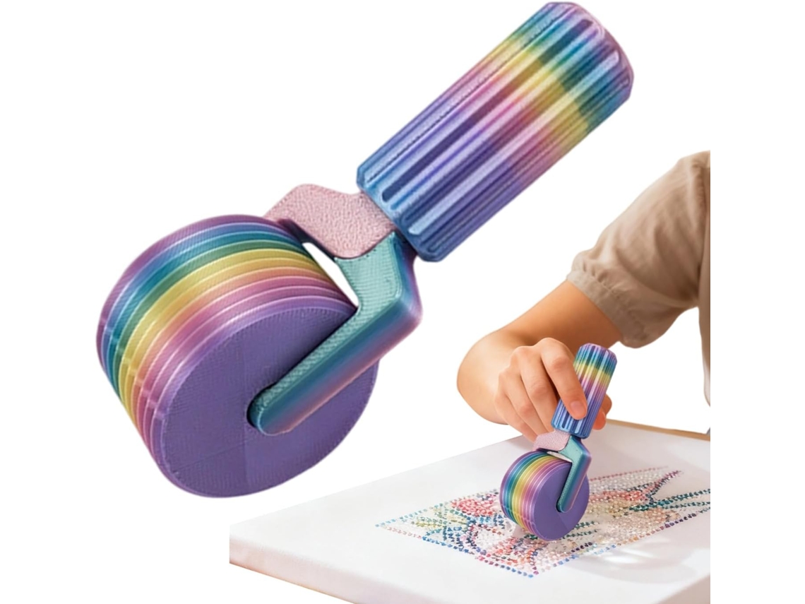 Ferramenta de Rolo para Pintura de Diamante 5d, Rolo de Pressão com Cores Gradientes Impressas em 3d para Bordado com Strass AQUAFORGE