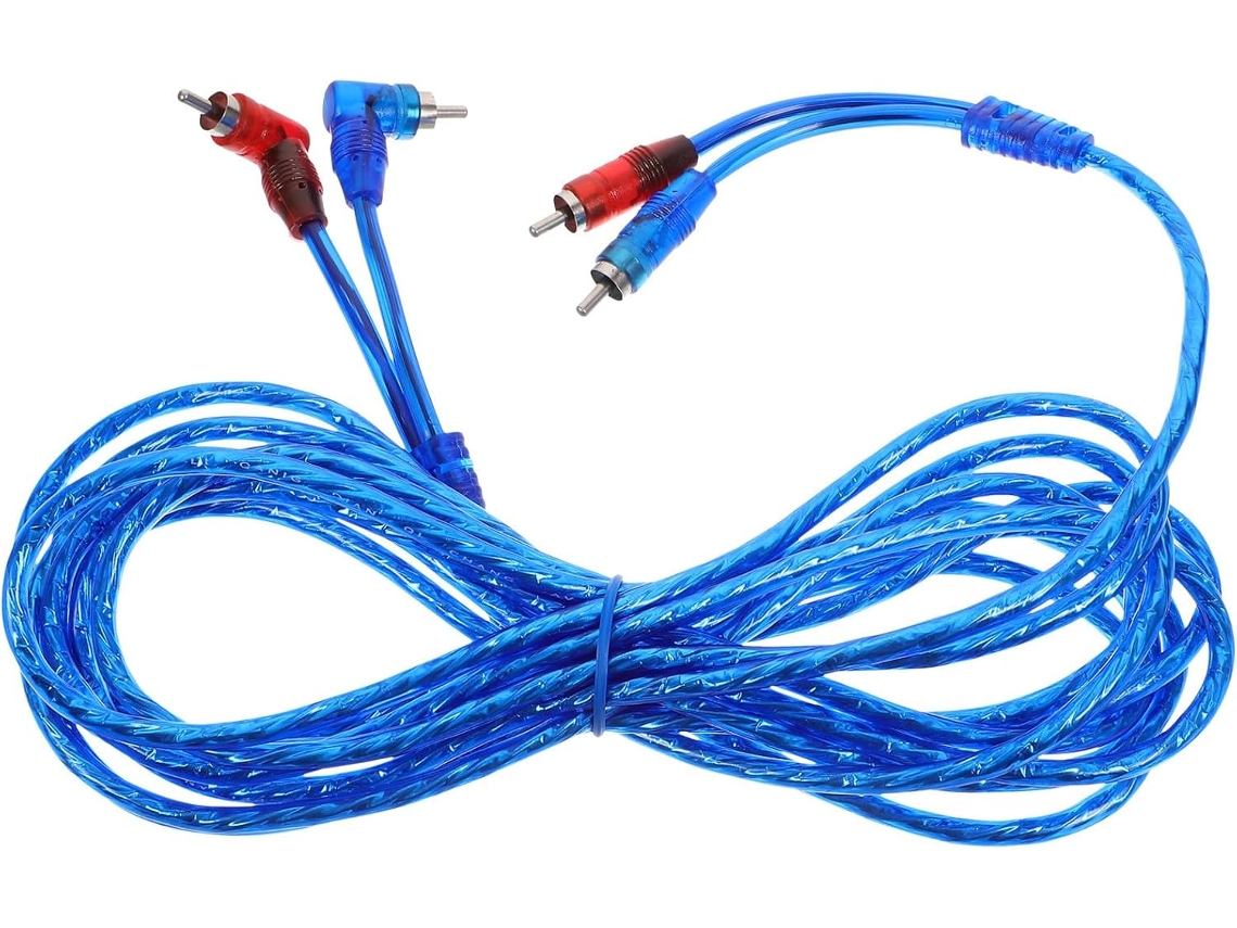 Cabo de Áudio Automotivo Estéreo Duplo Rca com Conectores Macho, Adequado para SFUSHOS