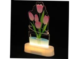 Luminária Noturna Tulipa Acrílica Kombuida, Lâmpada Com Ilusão De