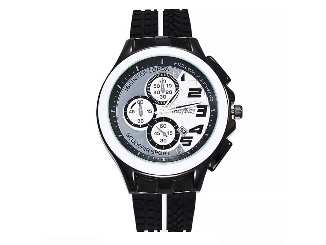 Reloj De Muñeca Redondo De Aleación Con Correa Pu Analógico De Cuarzo Moda (blanco)