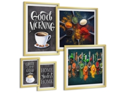 Conjunto De Pinturas Ideias De Café Para Apreciadores Espelharte (5 Peças)