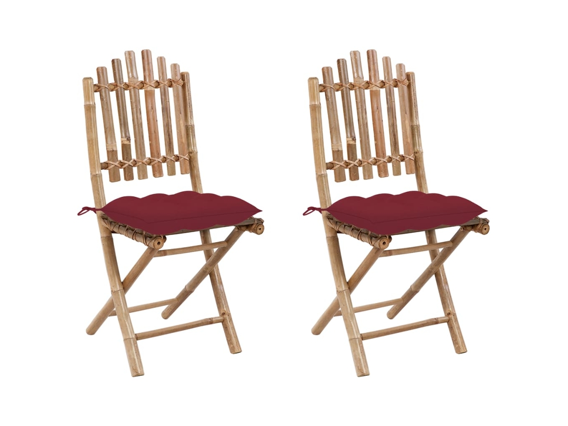 Folding Chair, Folding Chairs Vidaxl Vermelho Bambu (n/a)