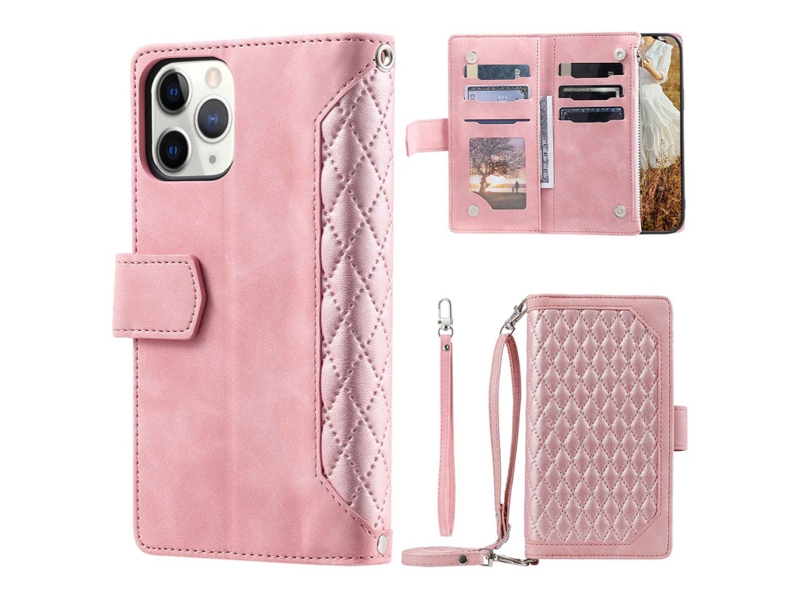 Capa Pega Inch Para Iphone 11 Pro Pele Sintética Com Porta-cartões Rosa