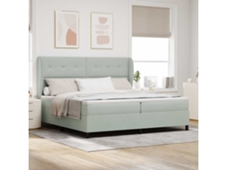 Vidaxl Cama Box Com Cabeceira Cinzento-claro 200 X 200 Cm Veludo