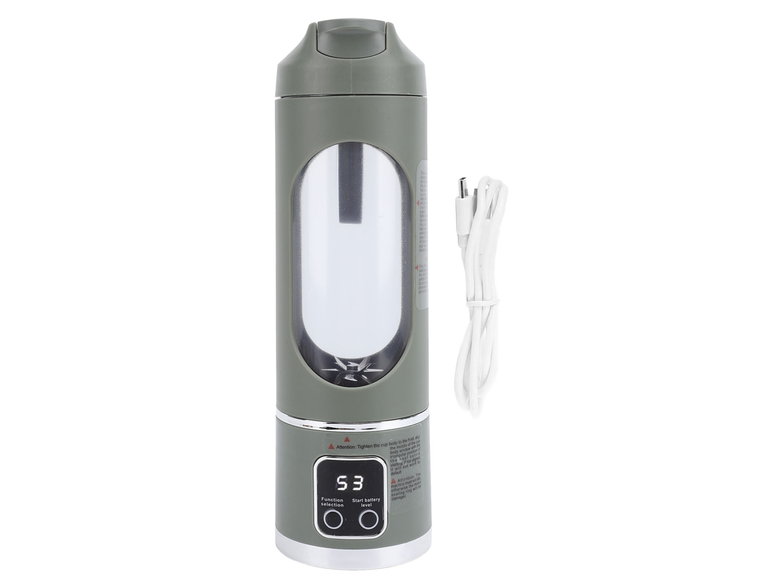 Caneca Liquidificador Portátil 450ml USB Recarregável com 12 Lâminas e Auto Limpeza, Verde | S/MARCA