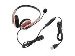 Aetheria fone de Ouvido para Centro de Chamadas Estilo Elegante Cancelamento de Ruído Hd Usb Ouro Rosa