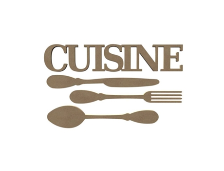 Cozinha + 3 talheres em MDF madeira - 58 cm Gomille